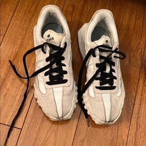 New Balance x STAUD White Sneakers with Black Laces